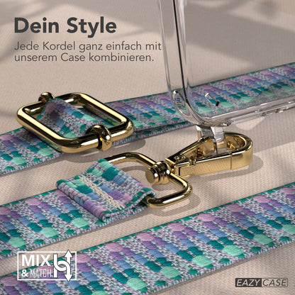 iPhone 16 Plus Handykette mit Boho Band und verstellbarem Trageriemen 