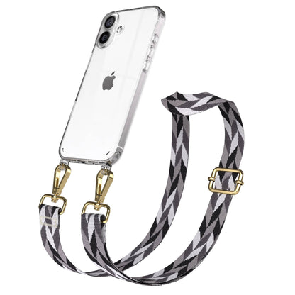 iPhone 16 Plus Handykette mit Boho Band und verstellbarem Trageriemen 