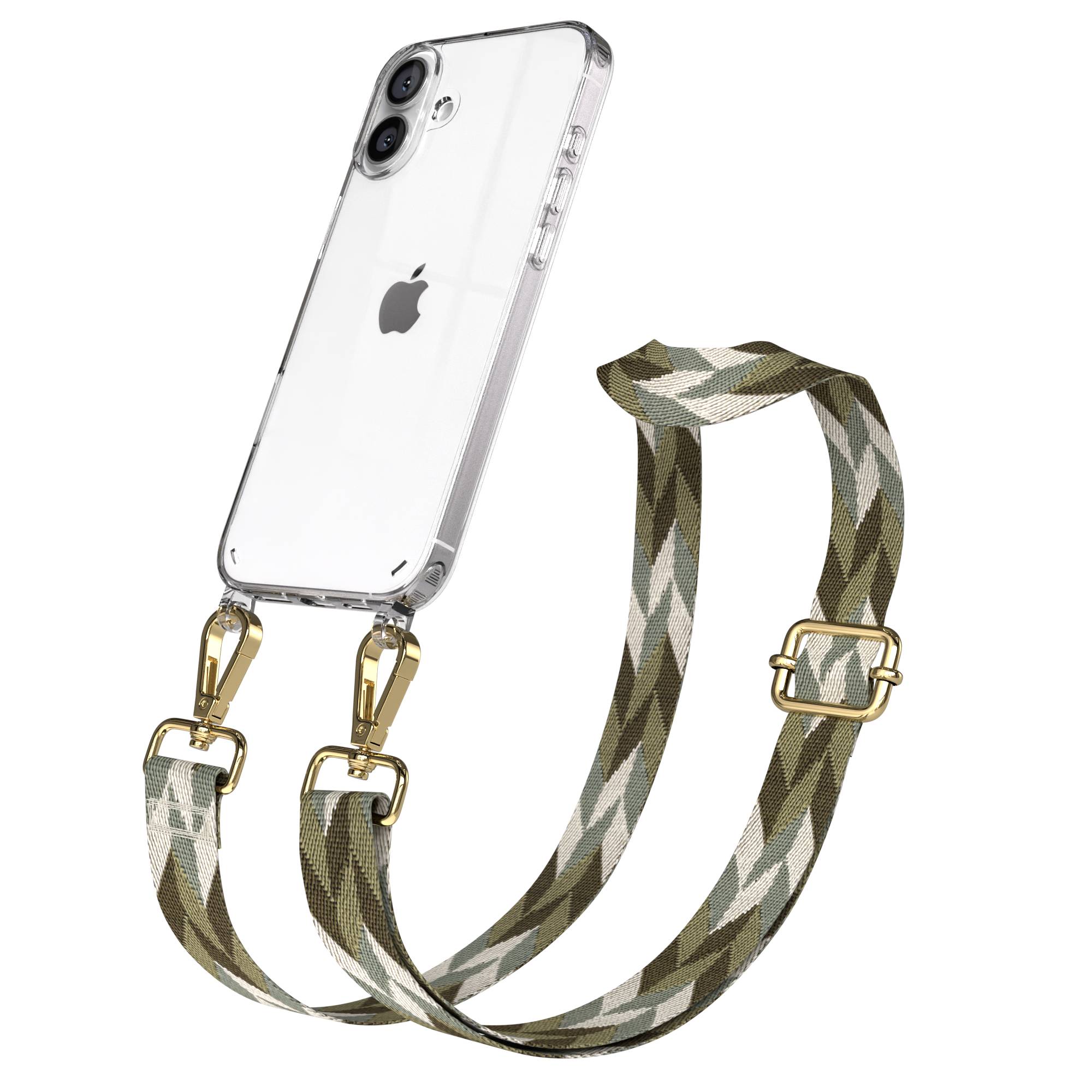 iPhone 16 Plus Handykette mit Boho Band und verstellbarem Trageriemen 