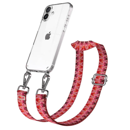 iPhone 16 Plus Handykette mit Boho Band und verstellbarem Trageriemen 