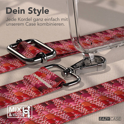 iPhone 16 Plus Handykette mit Boho Band und verstellbarem Trageriemen 