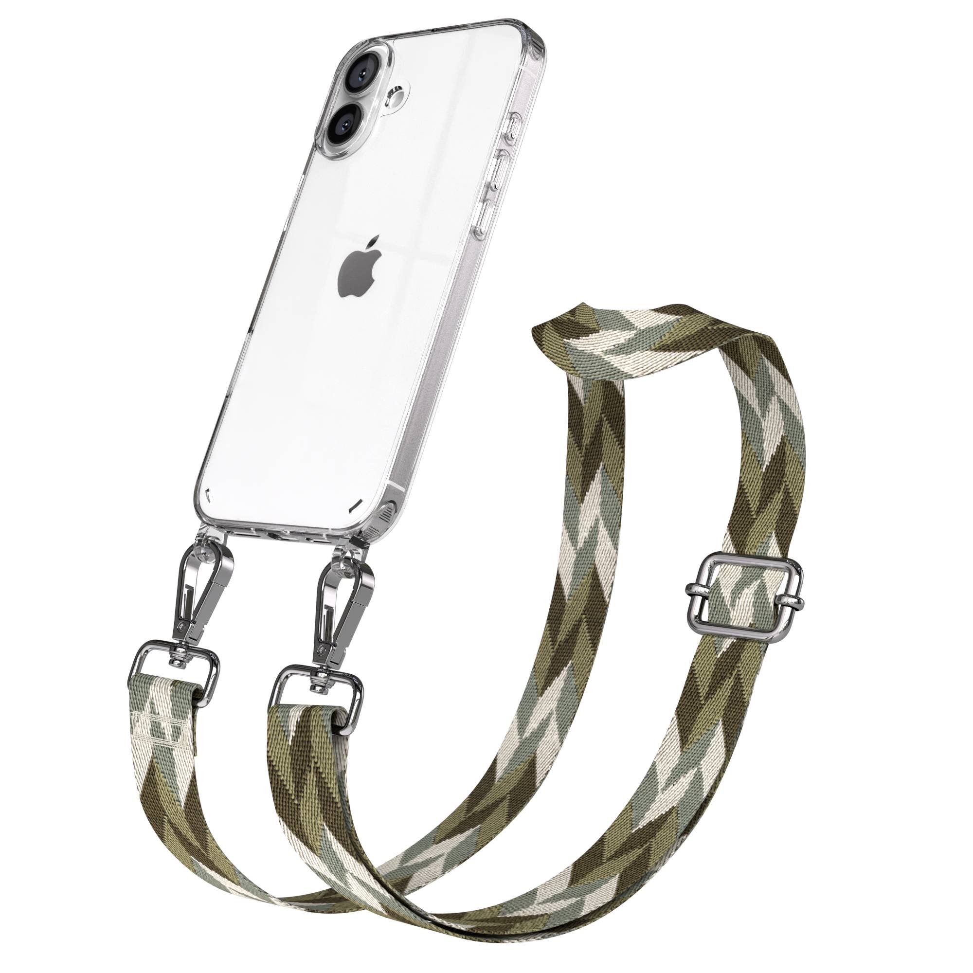 iPhone 16 Plus Handykette mit Boho Band und verstellbarem Trageriemen 