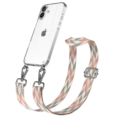 iPhone 16 Plus Handykette mit Boho Band und verstellbarem Trageriemen 