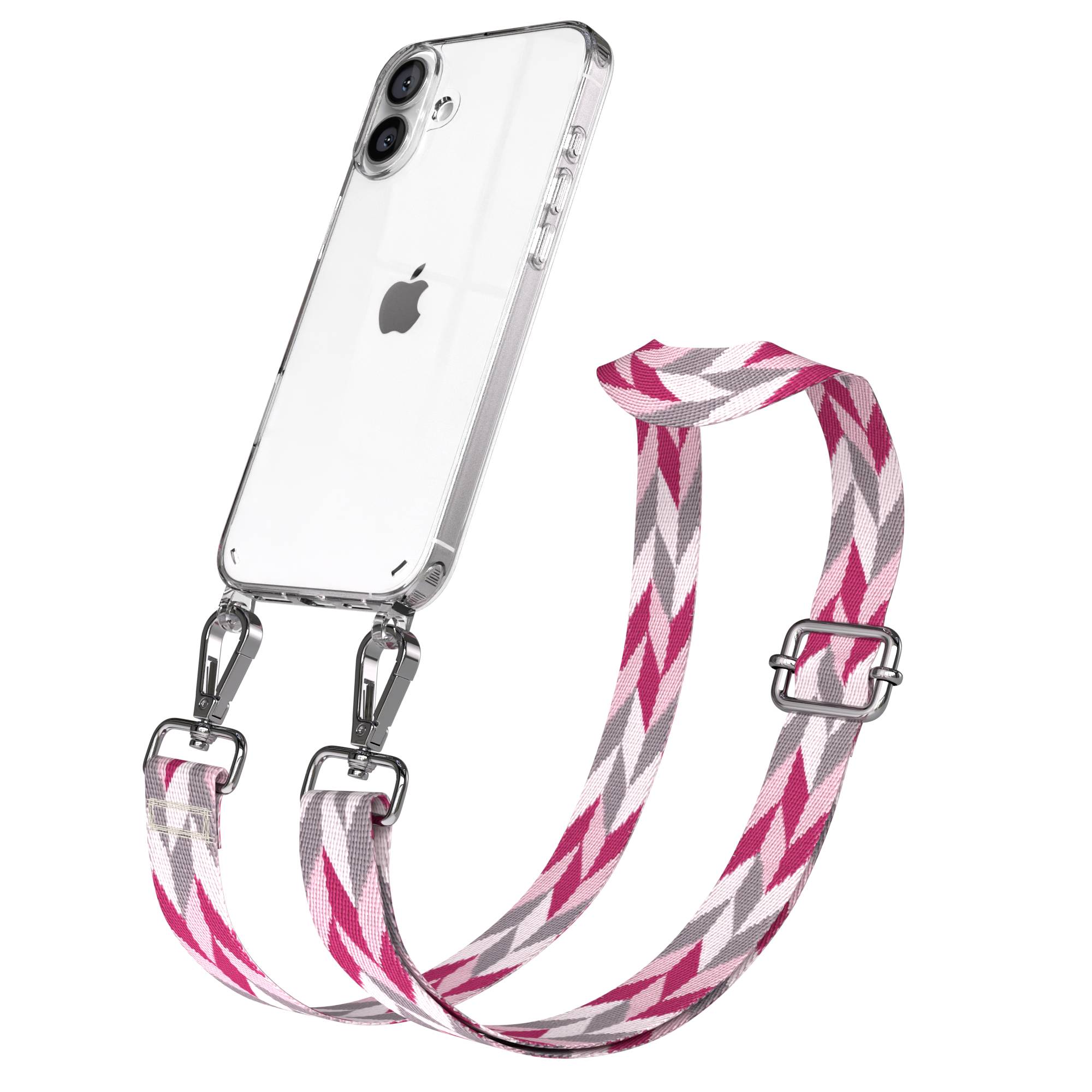 iPhone 16 Plus Handykette mit Boho Band und verstellbarem Trageriemen 