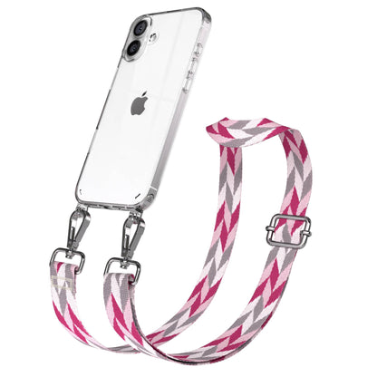 iPhone 16 Plus Handykette mit Boho Band und verstellbarem Trageriemen 