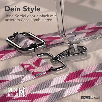 iPhone 16 Plus Handykette mit Boho Band und verstellbarem Trageriemen 