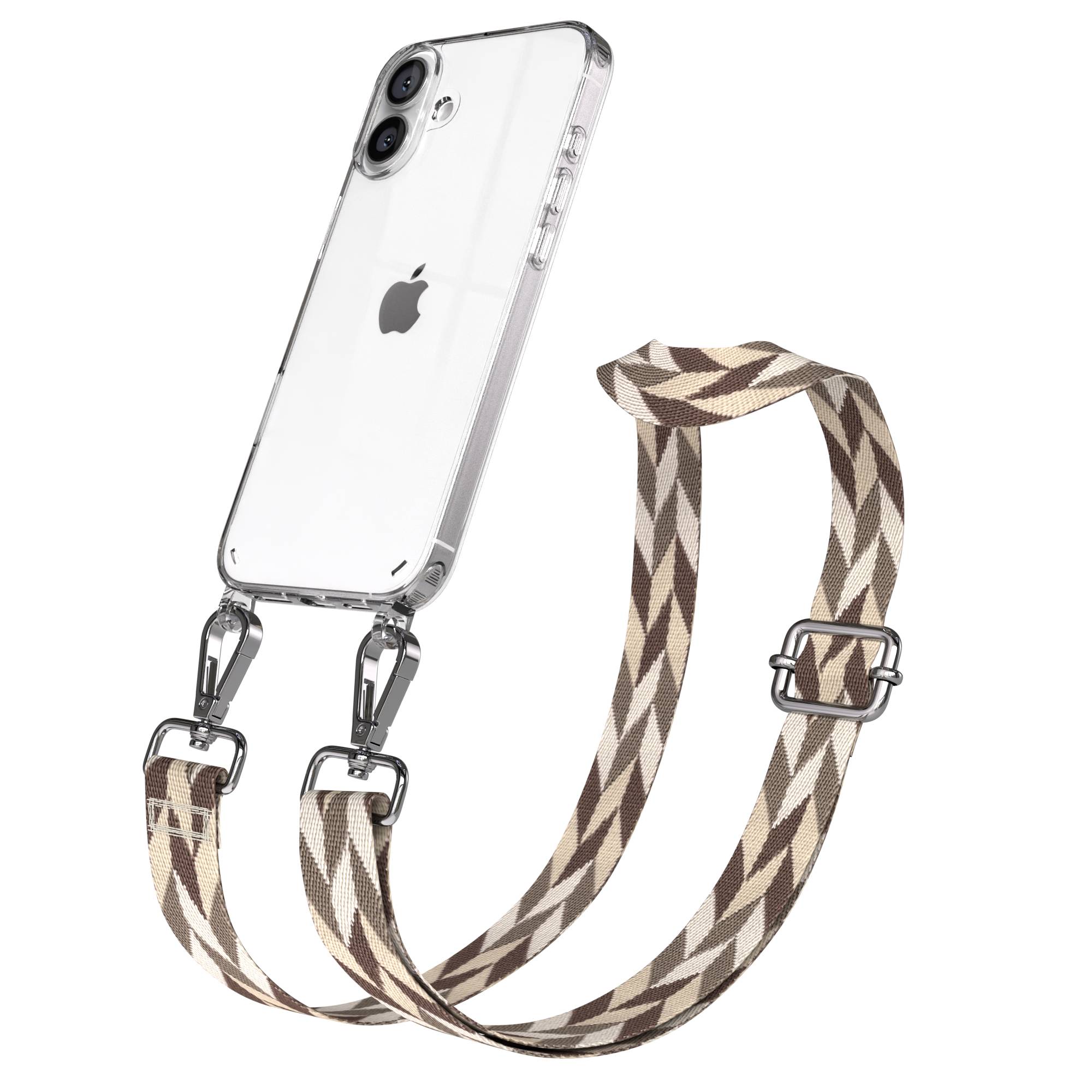 iPhone 16 Plus Handykette mit Boho Band und verstellbarem Trageriemen 