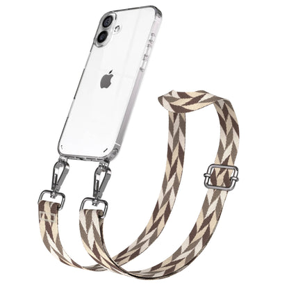 iPhone 16 Plus Handykette mit Boho Band und verstellbarem Trageriemen 