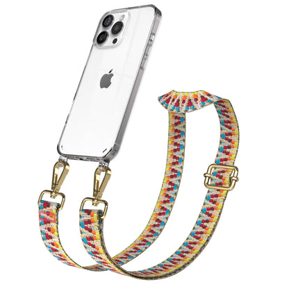 iPhone 16 Pro Max Handykette mit Boho Band zum Umhängen 