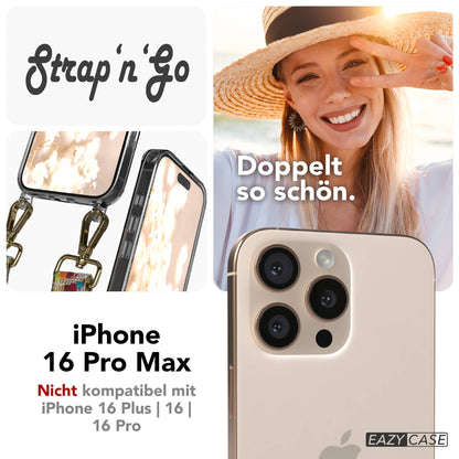 iPhone 16 Pro Max Handykette mit Boho Band zum Umhängen 