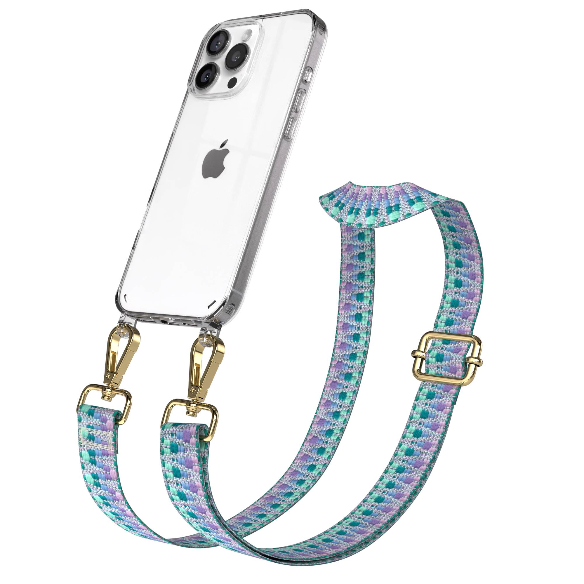 iPhone 16 Pro Max Handykette mit Boho Band zum Umhängen 