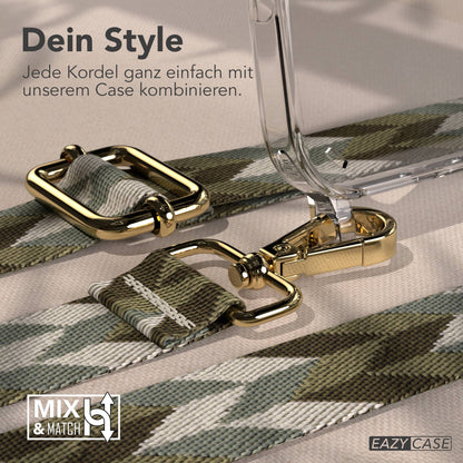 iPhone 16 Pro Max Handykette mit Boho Band zum Umhängen 