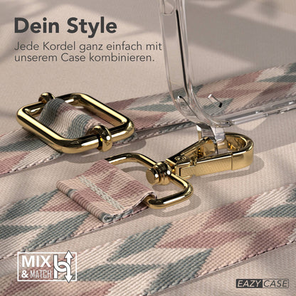 iPhone 16 Pro Max Handykette mit Boho Band zum Umhängen 