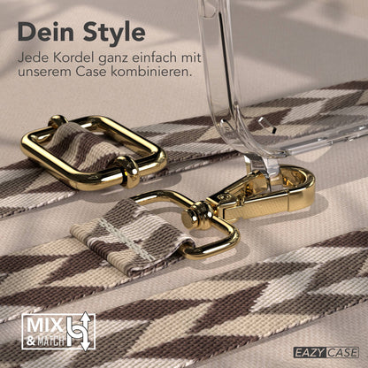 iPhone 16 Pro Max Handykette mit Boho Band zum Umhängen 