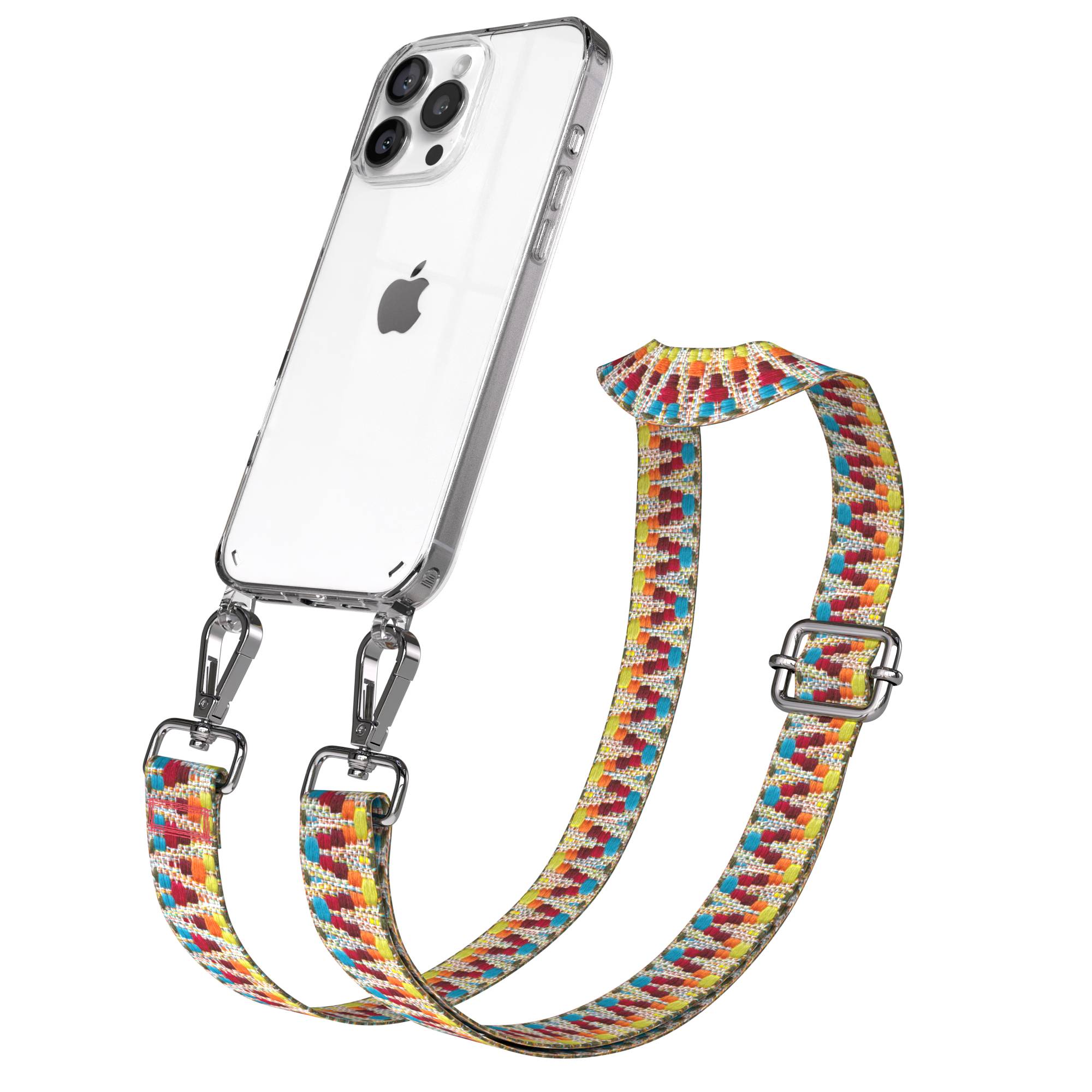 iPhone 16 Pro Max Handykette mit Boho Band zum Umhängen 