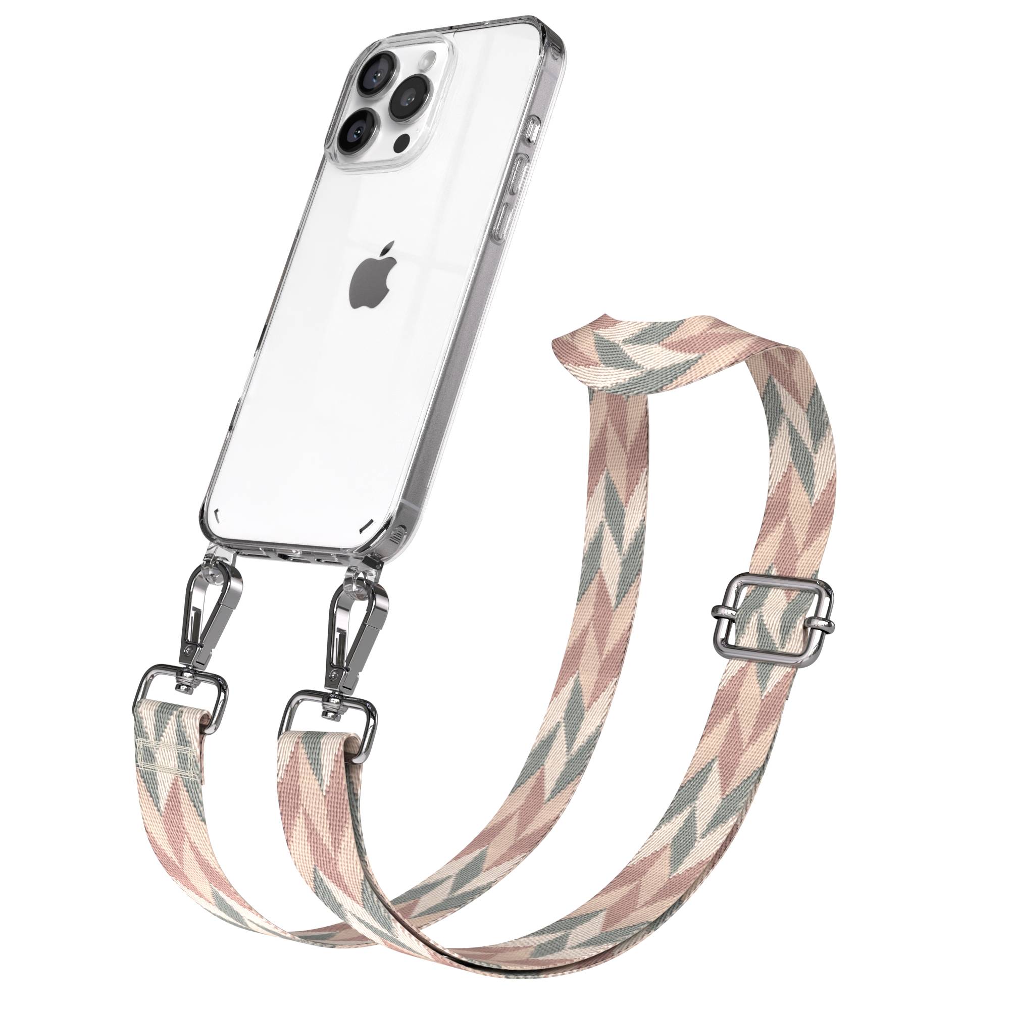 iPhone 16 Pro Max Handykette mit Boho Band zum Umhängen 