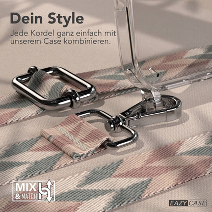iPhone 16 Pro Max Handykette mit Boho Band zum Umhängen 