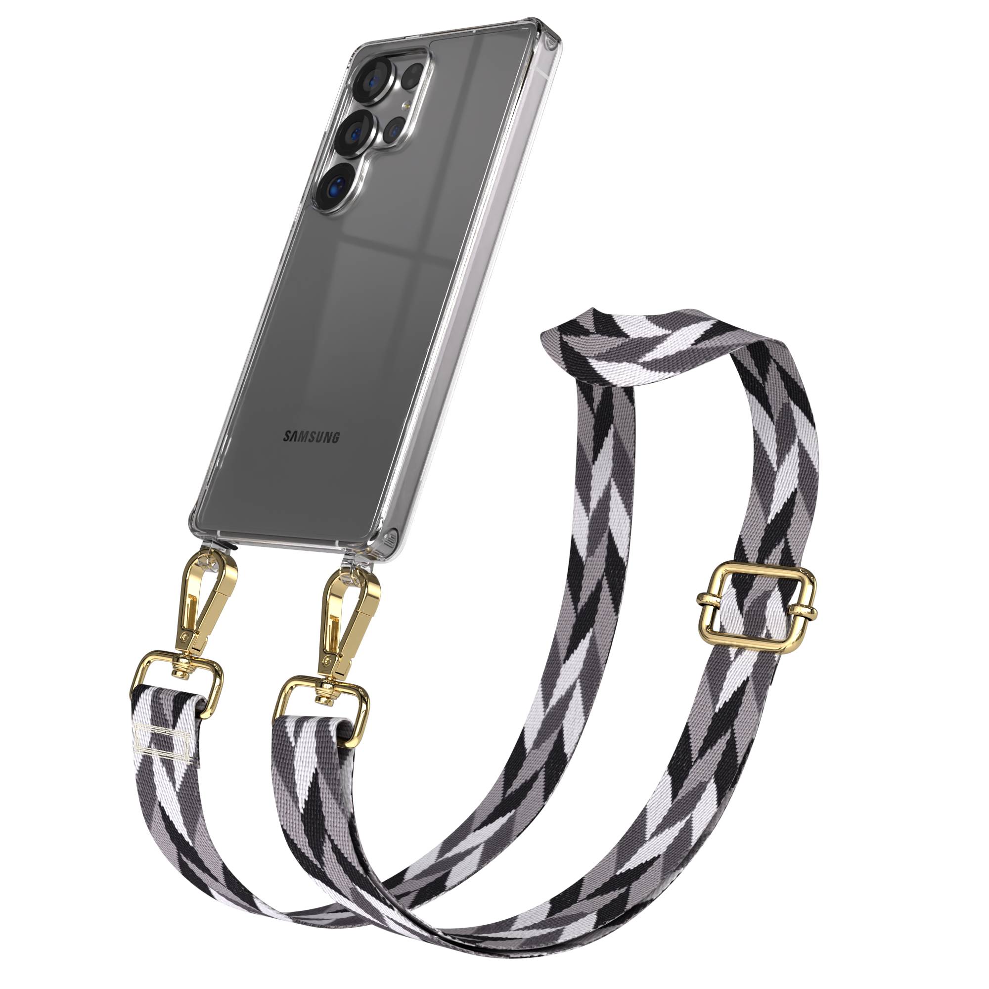 Samsung Galaxy S25 Ultra Handykette mit verstellbarem Boho Trageriemen Set 