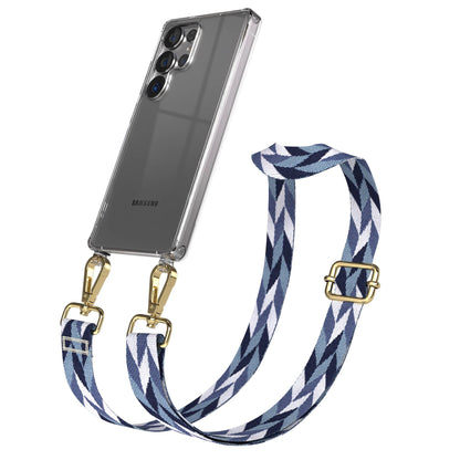 Samsung Galaxy S25 Ultra Handykette mit verstellbarem Boho Trageriemen Set 