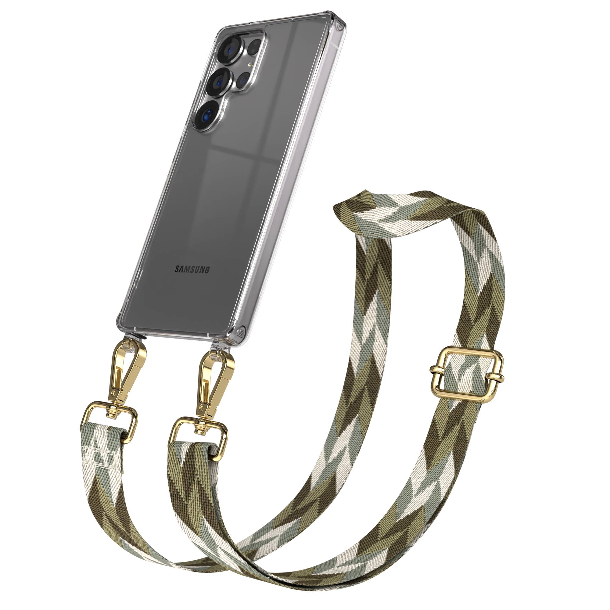 Samsung Galaxy S25 Ultra Handykette mit verstellbarem Boho Trageriemen Set 