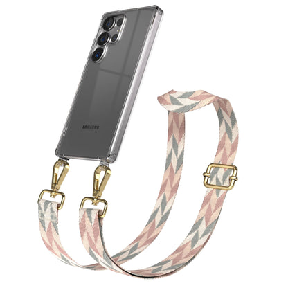 Samsung Galaxy S25 Ultra Handykette mit verstellbarem Boho Trageriemen Set 