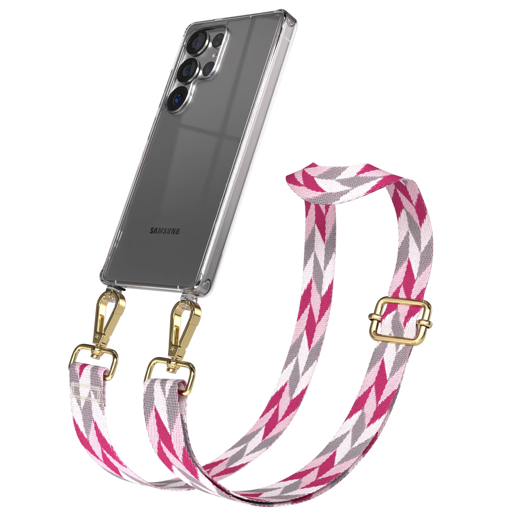 Samsung Galaxy S25 Ultra Handykette mit verstellbarem Boho Trageriemen Set 