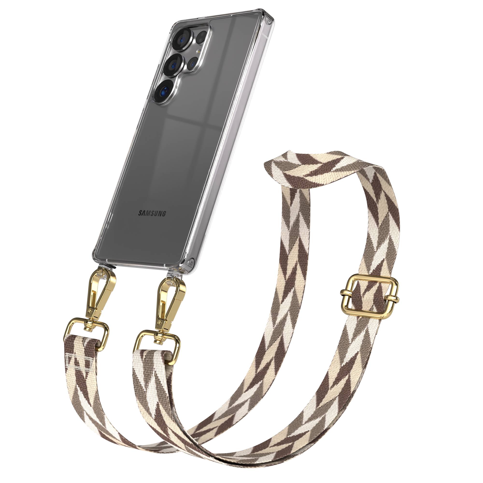 Samsung Galaxy S25 Ultra Handykette mit verstellbarem Boho Trageriemen Set 