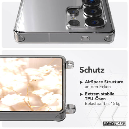 Samsung Galaxy S25 Ultra Handykette mit verstellbarem Boho Trageriemen Set 