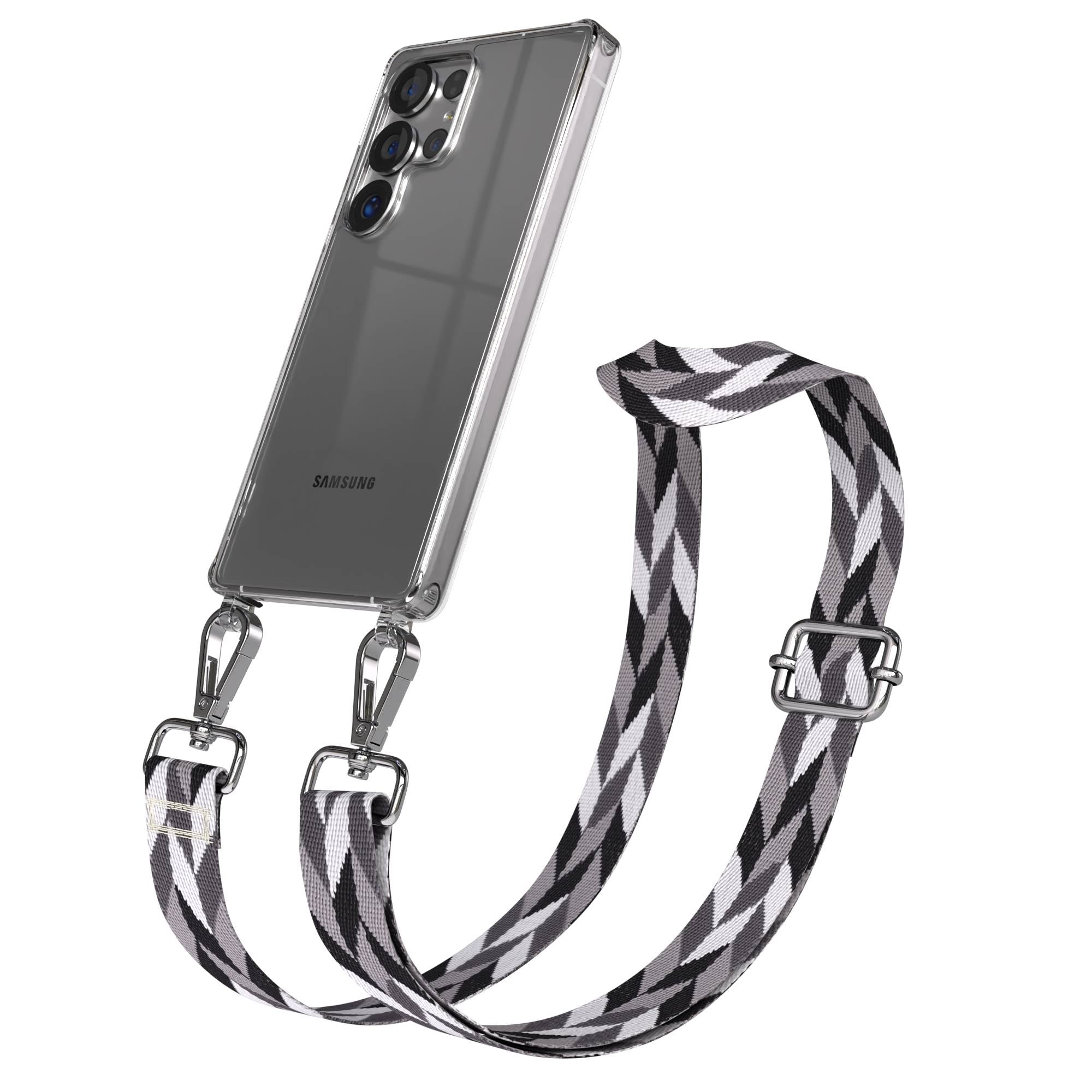 Samsung Galaxy S25 Ultra Handykette mit verstellbarem Boho Trageriemen Set 
