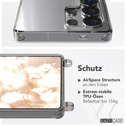 Samsung Galaxy S25 Ultra Handykette mit verstellbarem Boho Trageriemen Set 