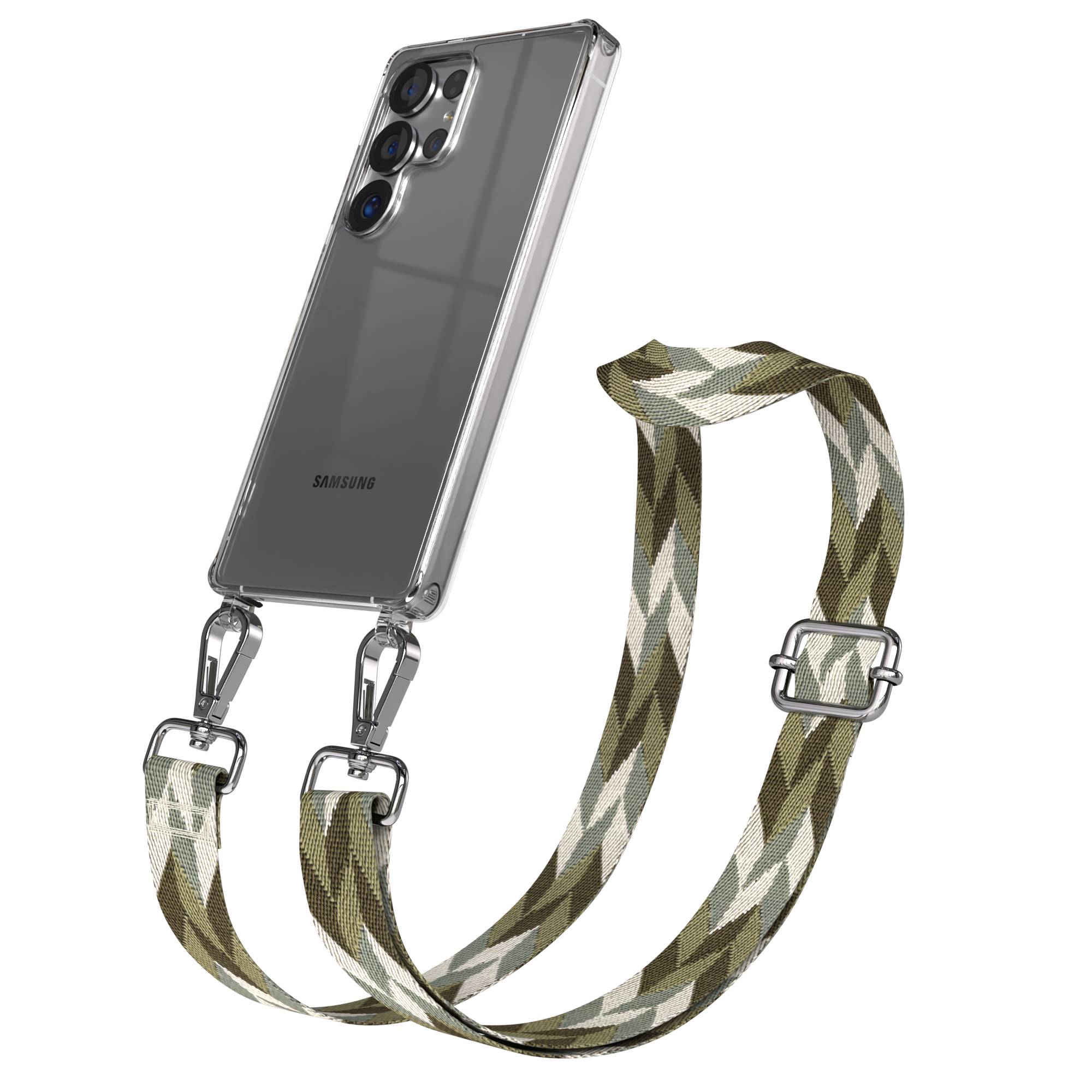 Samsung Galaxy S25 Ultra Handykette mit verstellbarem Boho Trageriemen Set 