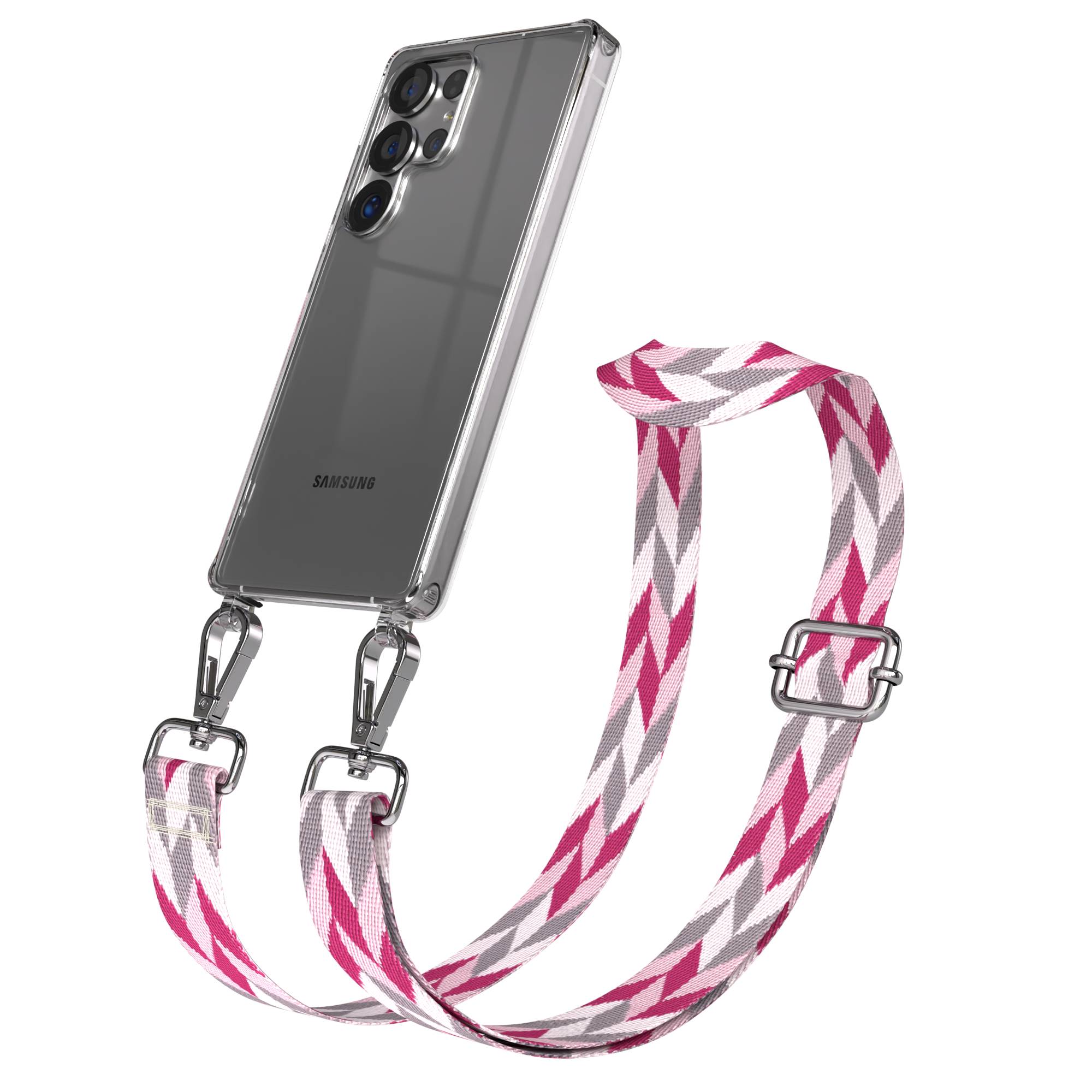 Samsung Galaxy S25 Ultra Handykette mit verstellbarem Boho Trageriemen Set 