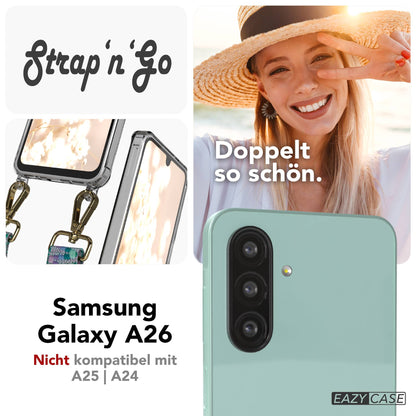 Samsung Galaxy A26 Handykette mit verstellbarem Trageriemen und Boho Band 