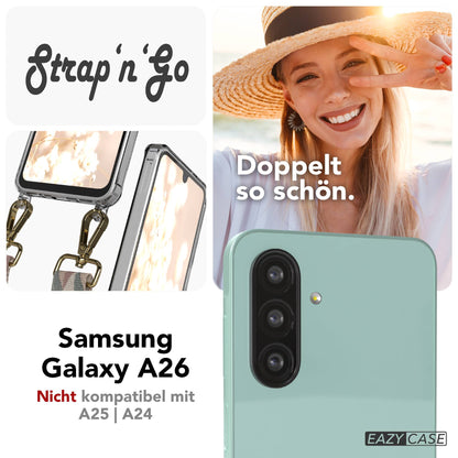 Samsung Galaxy A26 Handykette mit verstellbarem Trageriemen und Boho Band 