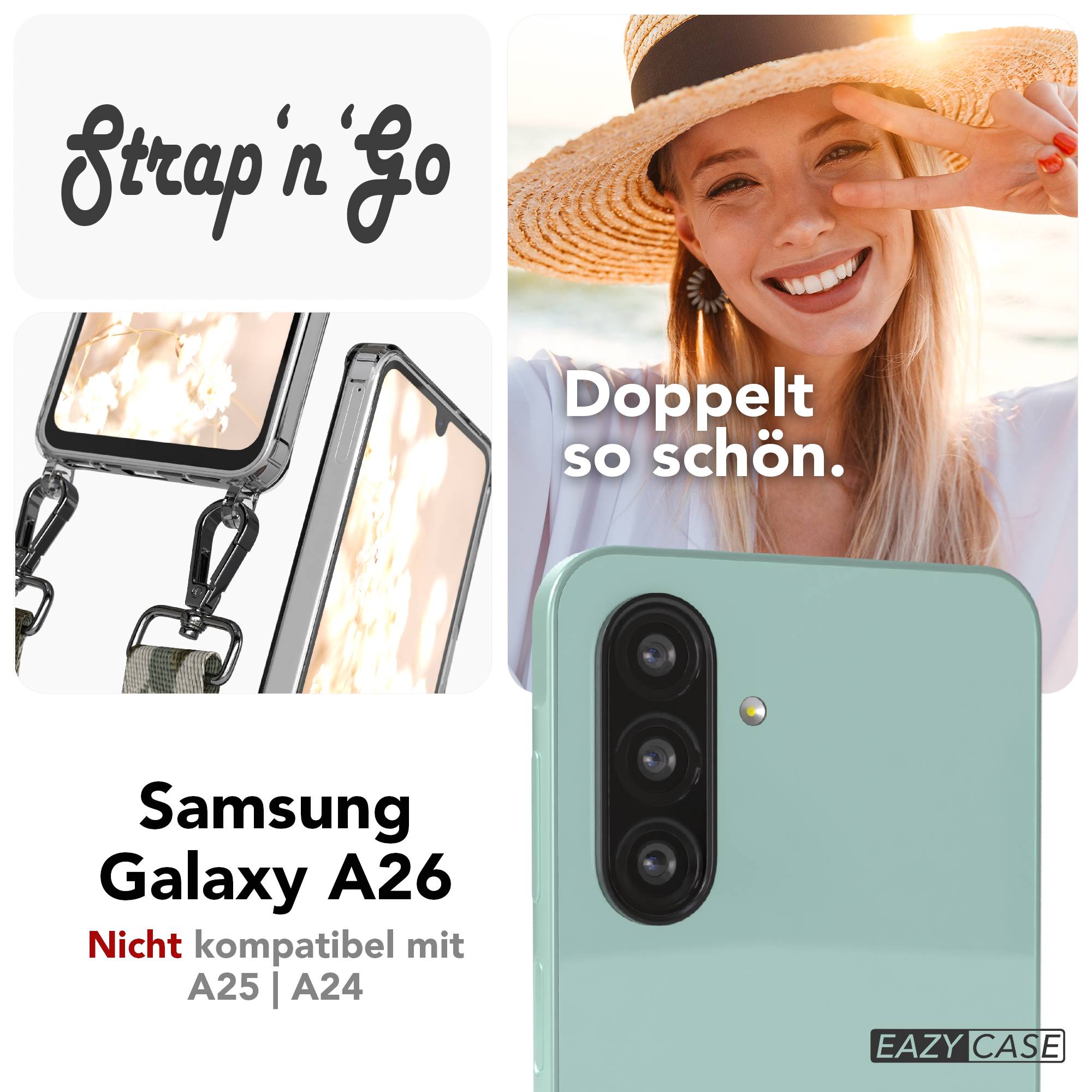 Samsung Galaxy A26 Handykette mit verstellbarem Trageriemen und Boho Band 