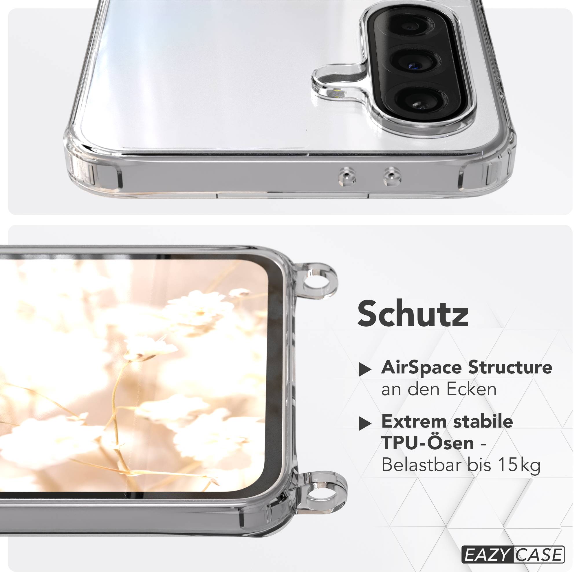 Samsung Galaxy A36 Handykette mit Boho Band verstellbar #farbe_beere-metallfarbe-gold