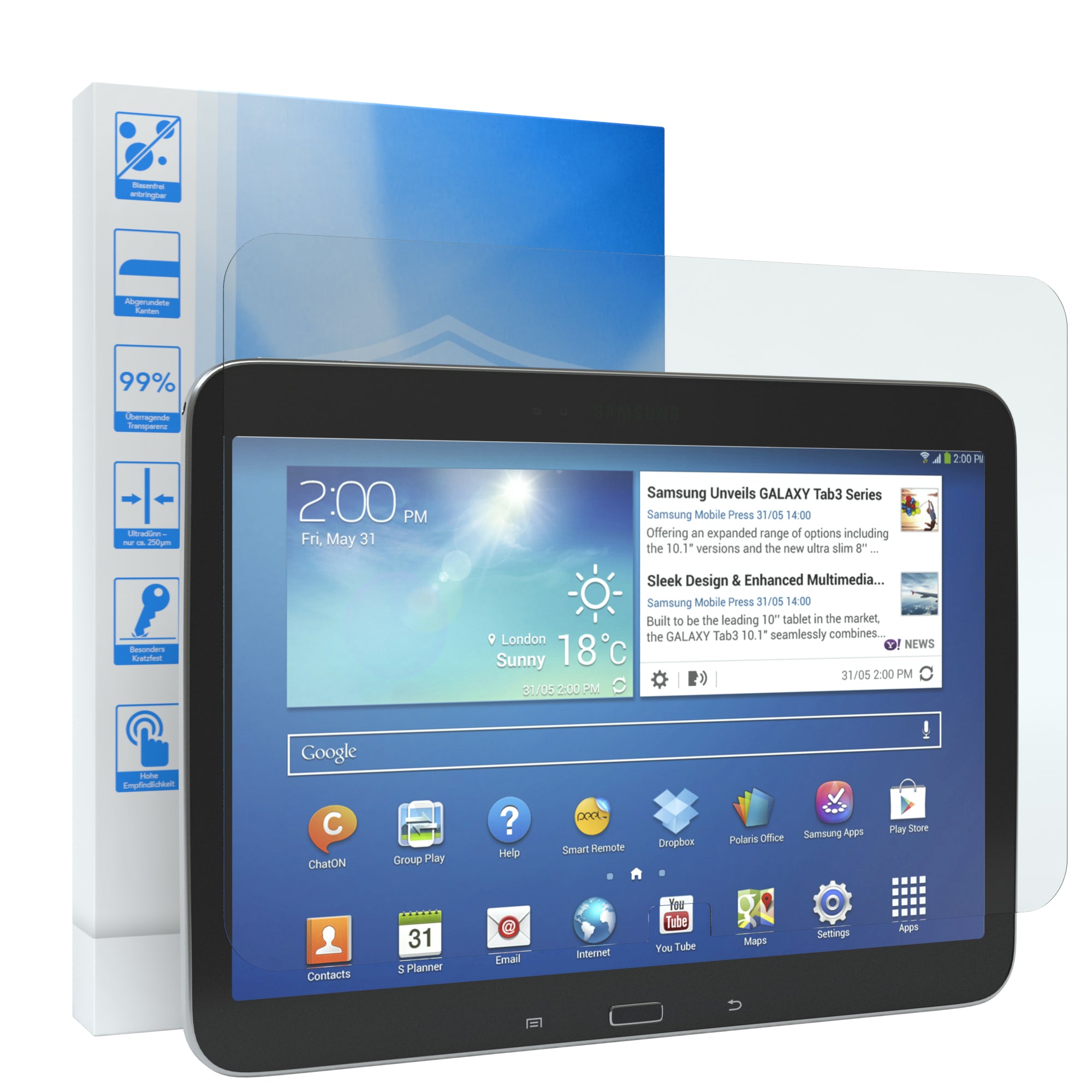 Galaxy Tab 3 10.1 Glasfolie