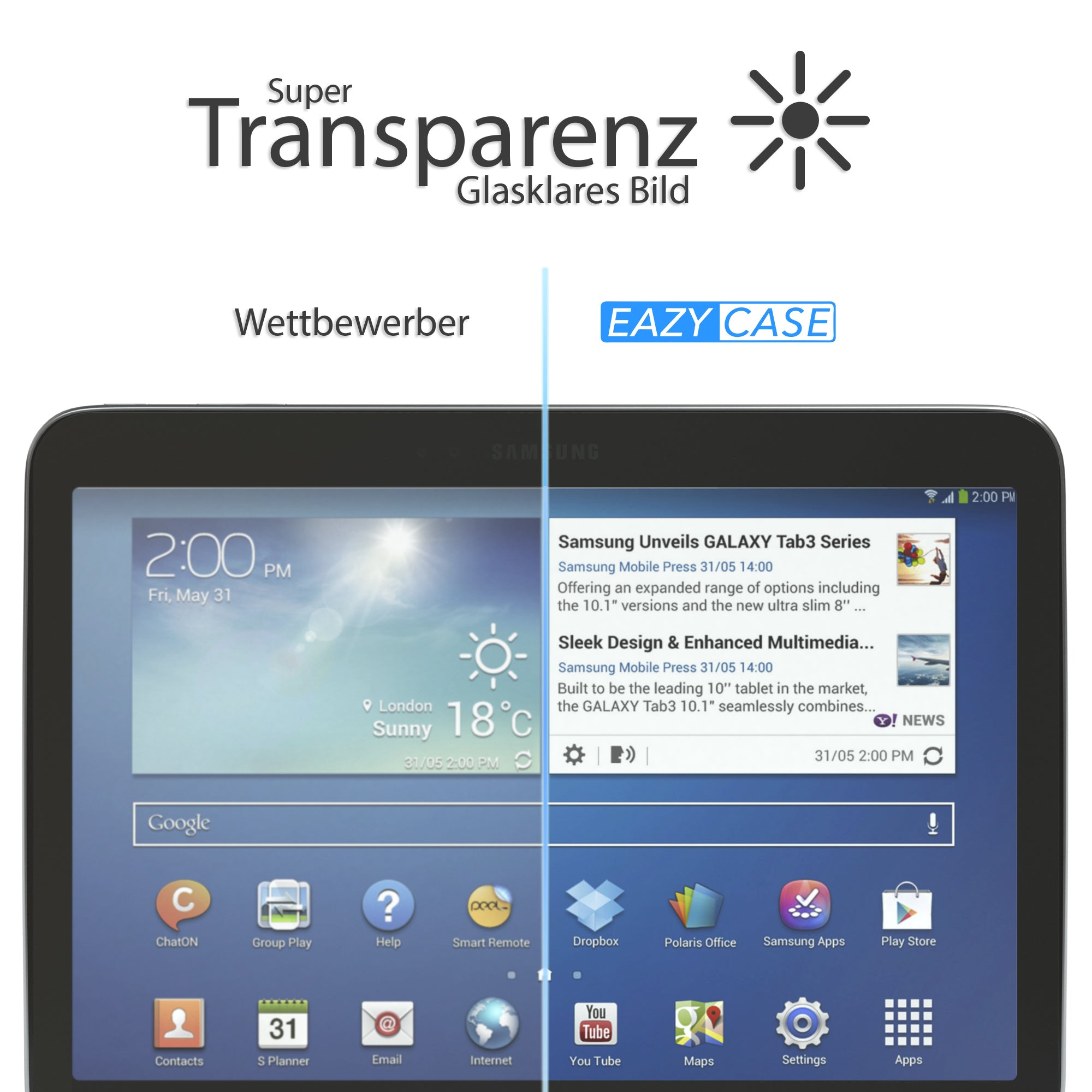 Galaxy Tab 3 10.1 Glasfolie