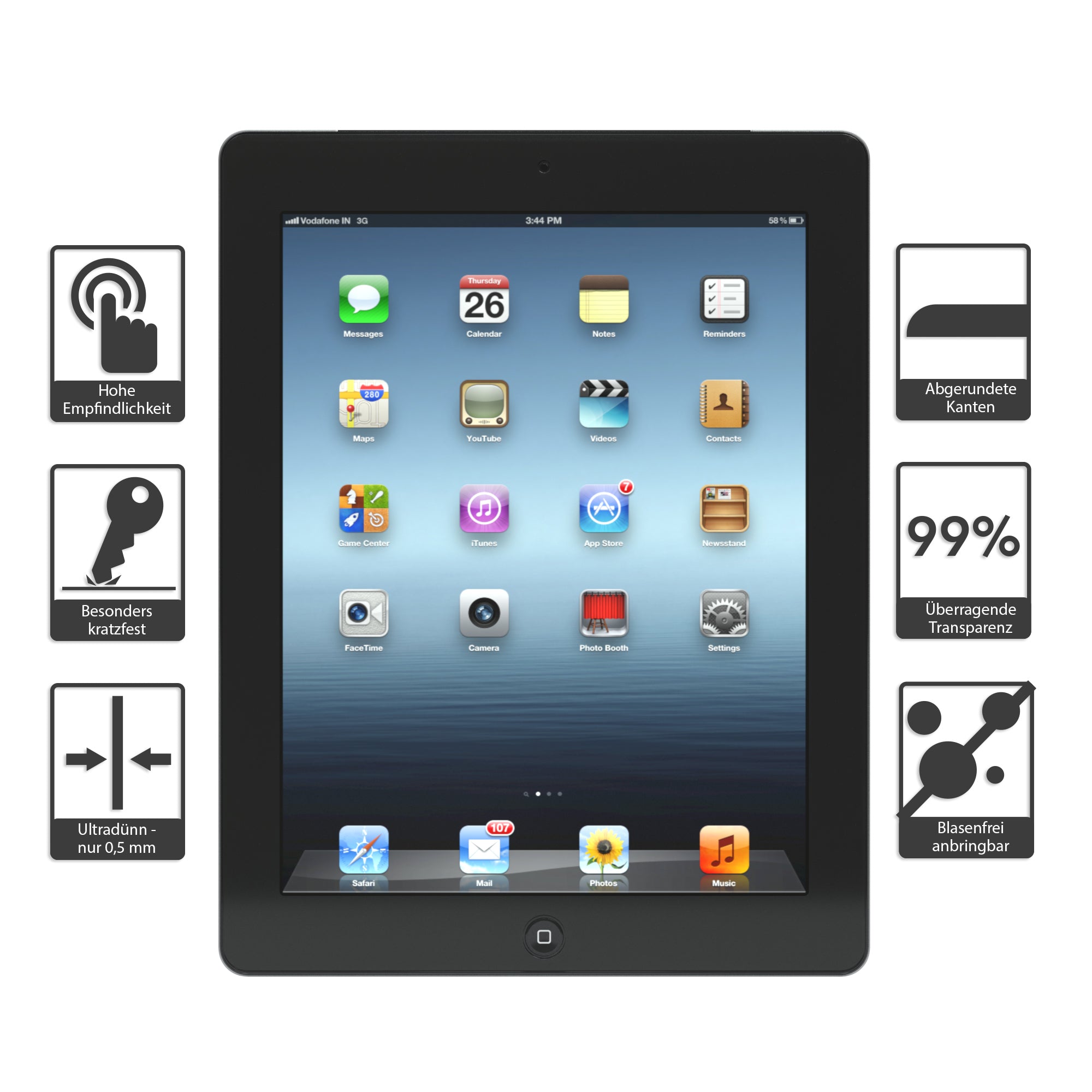 iPad 2 / 3 / 4 Glasfolie