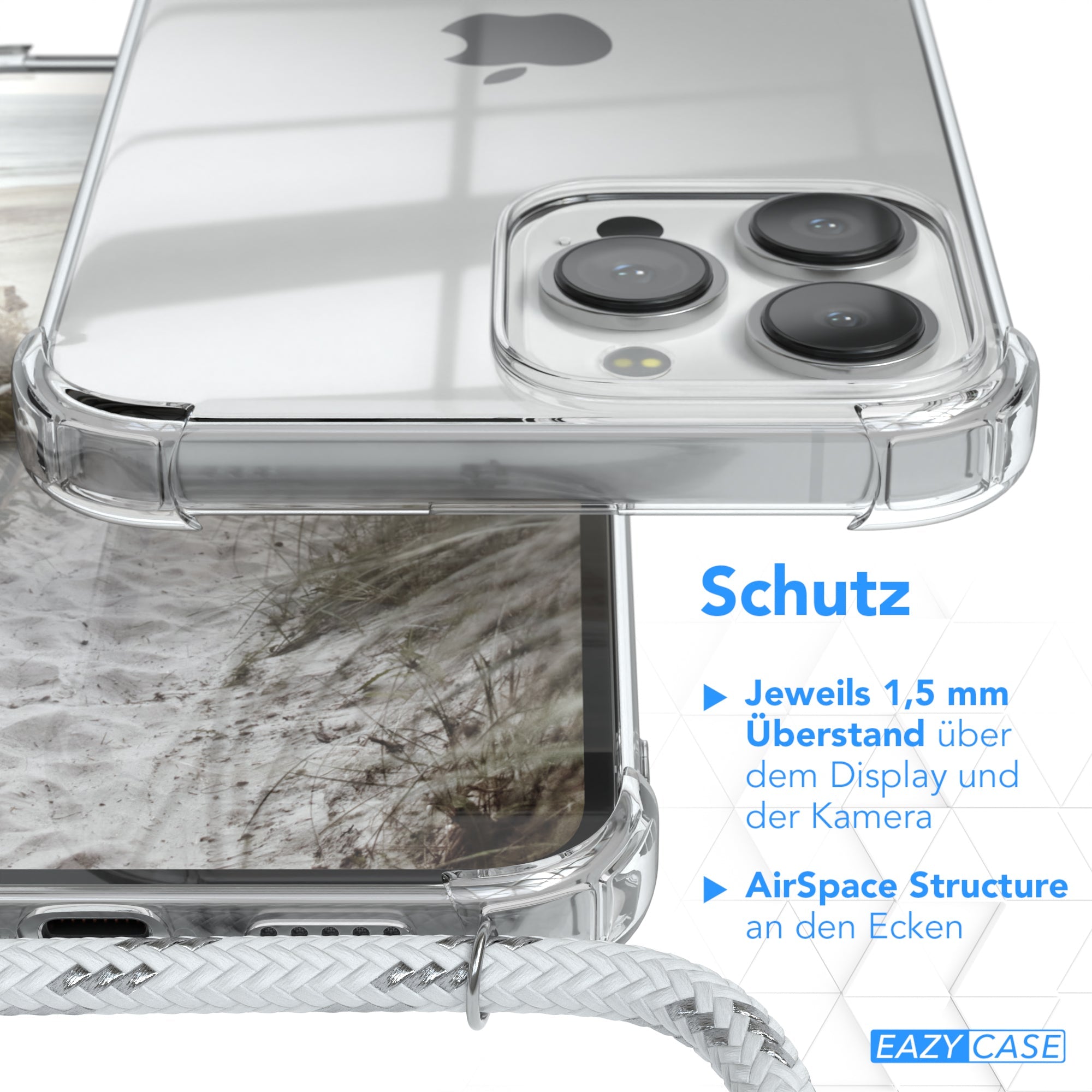 iPhone 13 Pro Max transparente Hülle + Kordel