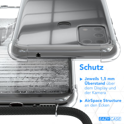 Galaxy M31 Hülle mit Metallkette + Schwarze Kordel
