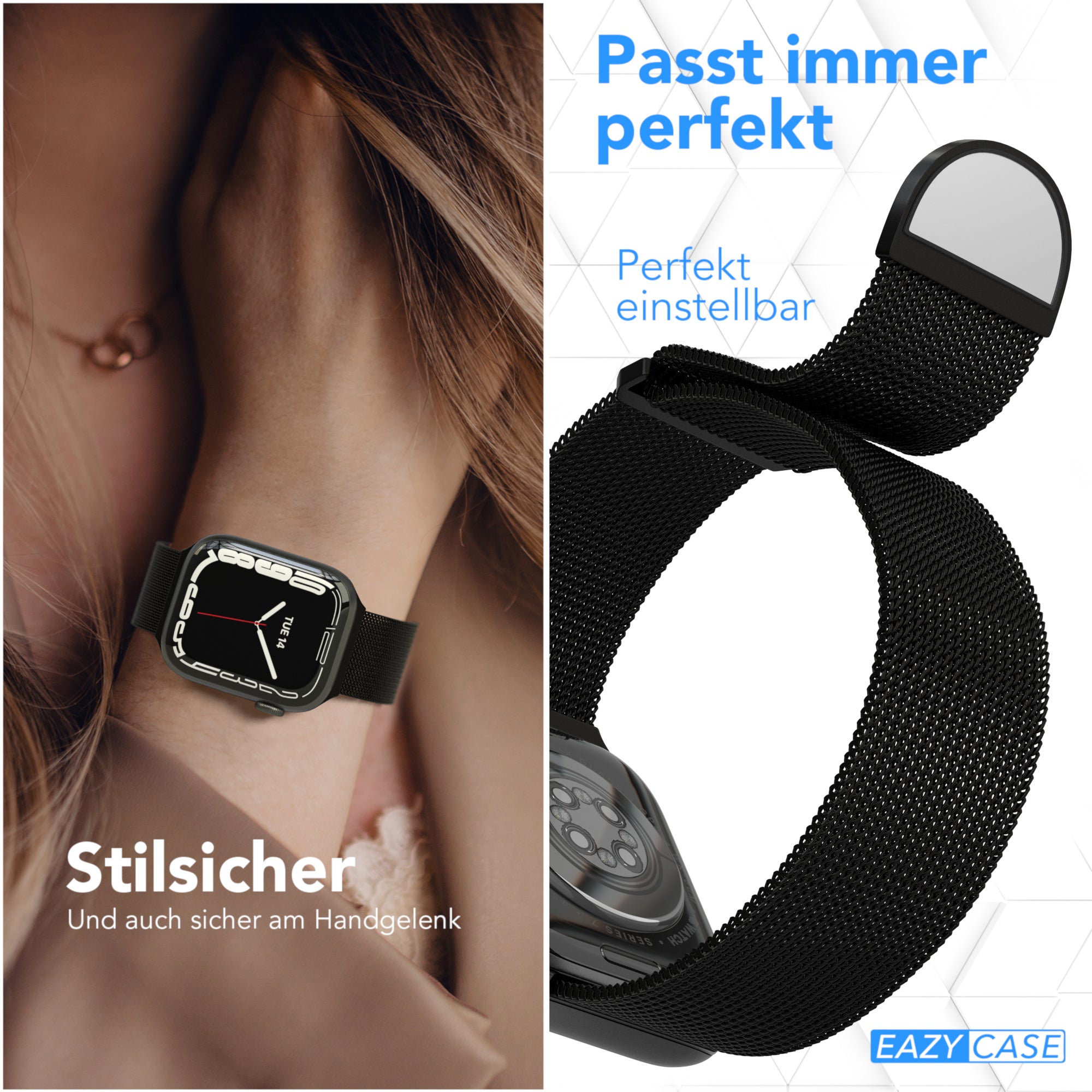 Apple Watch Armband Metall Edelstahl mit Magnetverschluss EAZY CASE 