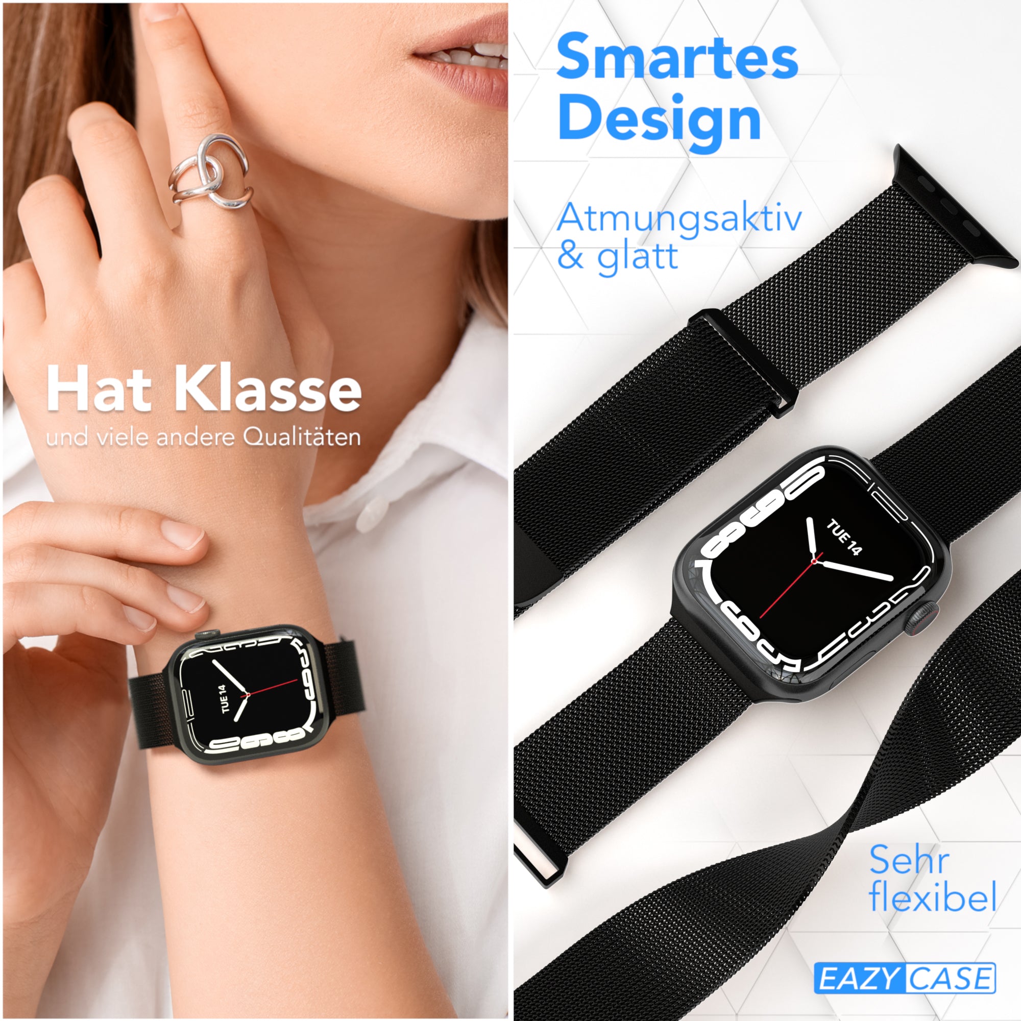 Apple Watch Armband Metall Edelstahl mit Magnetverschluss EAZY CASE 