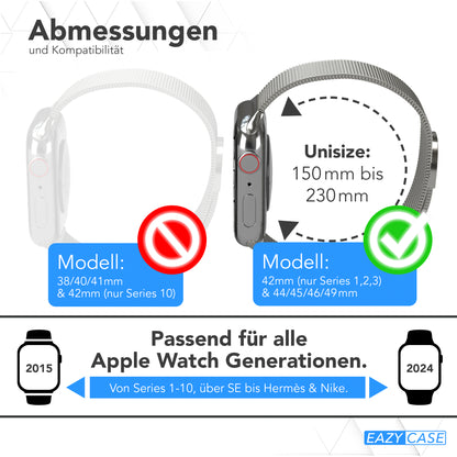 Apple Watch Armband Metall Edelstahl mit Magnetverschluss EAZY CASE 