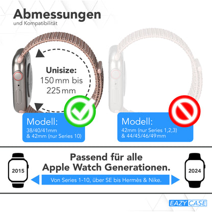 Apple Watch Nylon Armband mit Klettverschluss EAZY CASE Sport Loop 