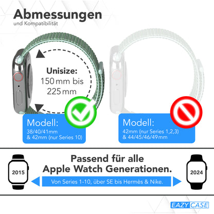 Apple Watch Nylon Armband mit Klettverschluss EAZY CASE Sport Loop 
