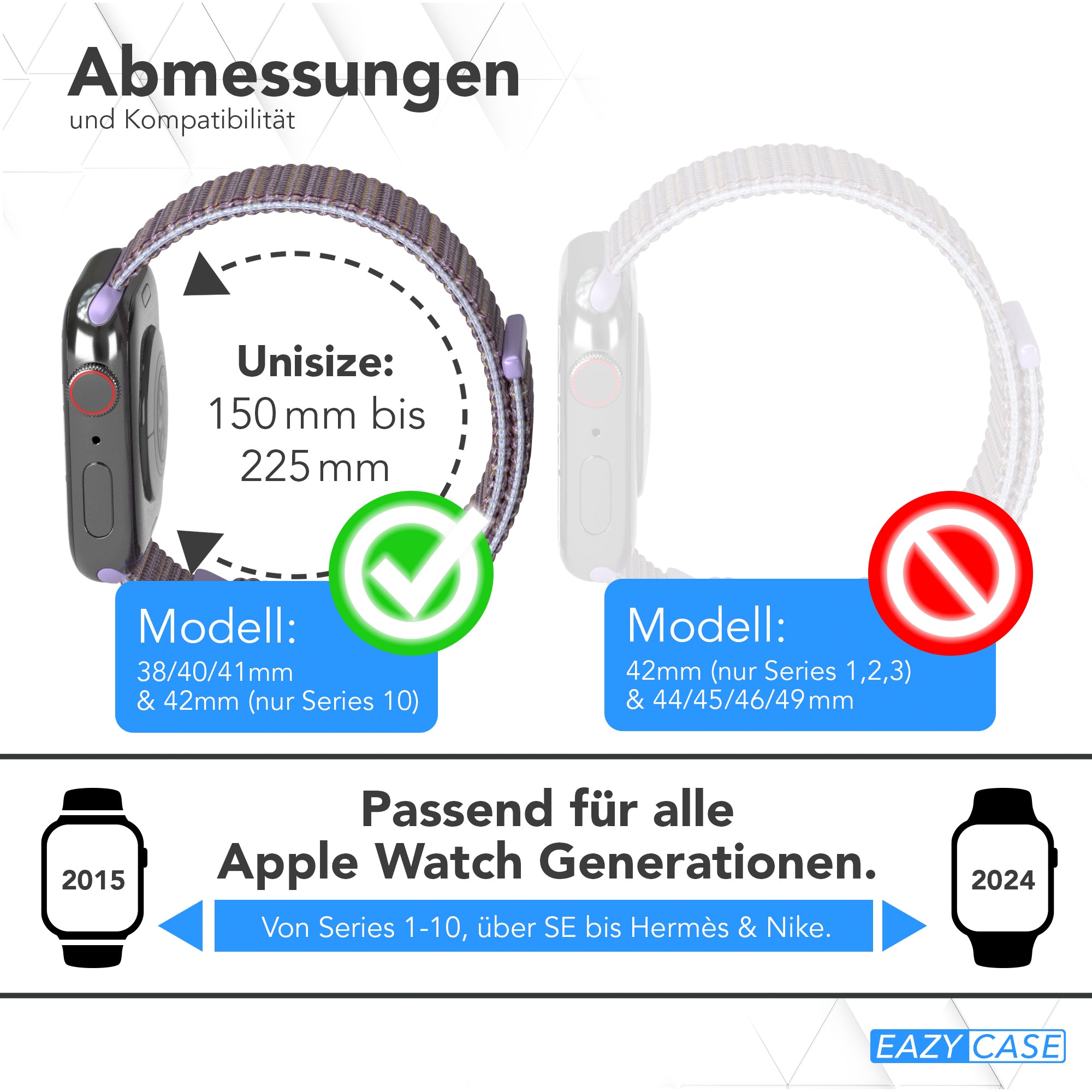 Apple Watch Nylon Armband mit Klettverschluss EAZY CASE Sport Loop 