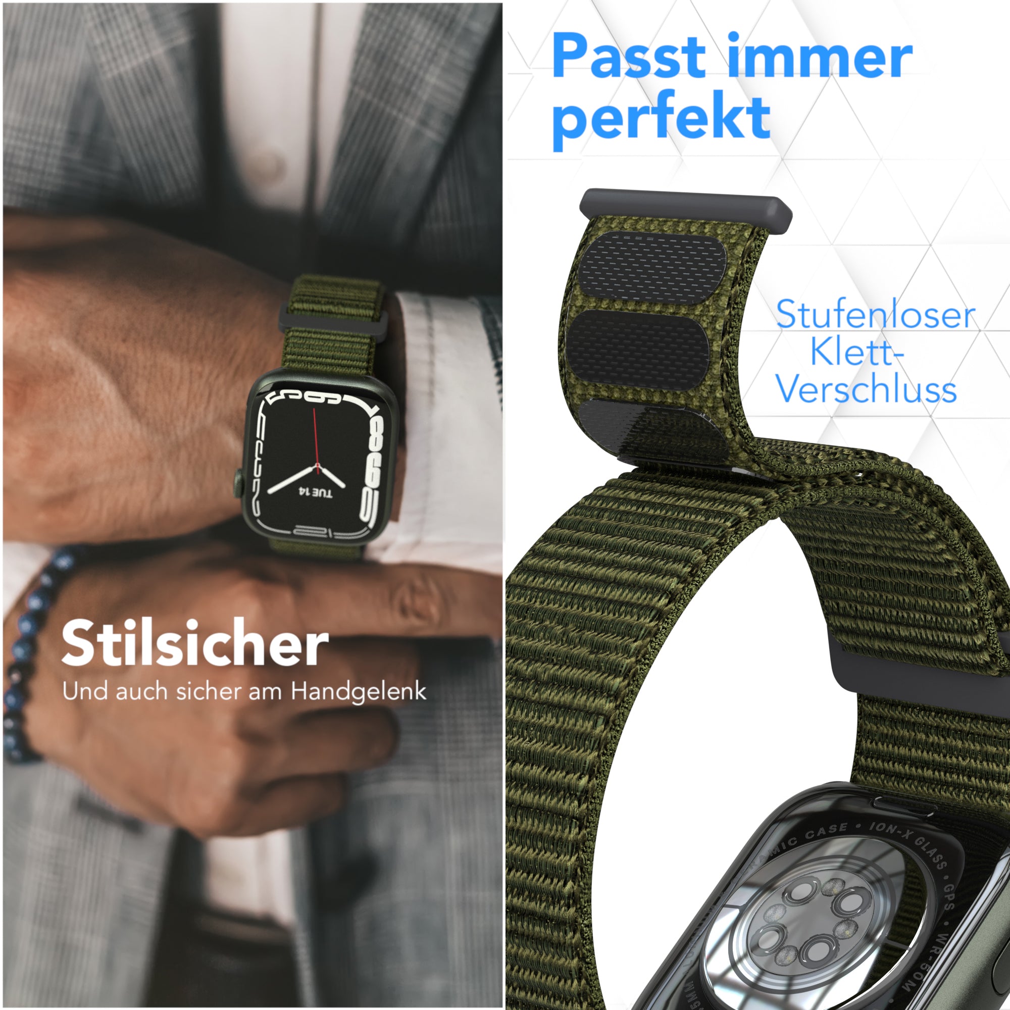 Apple Watch Nylon Armband mit Klettverschluss EAZY CASE Sport Loop 