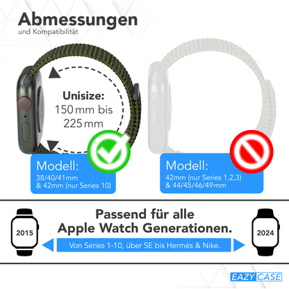 Apple Watch Nylon Armband mit Klettverschluss EAZY CASE Sport Loop 