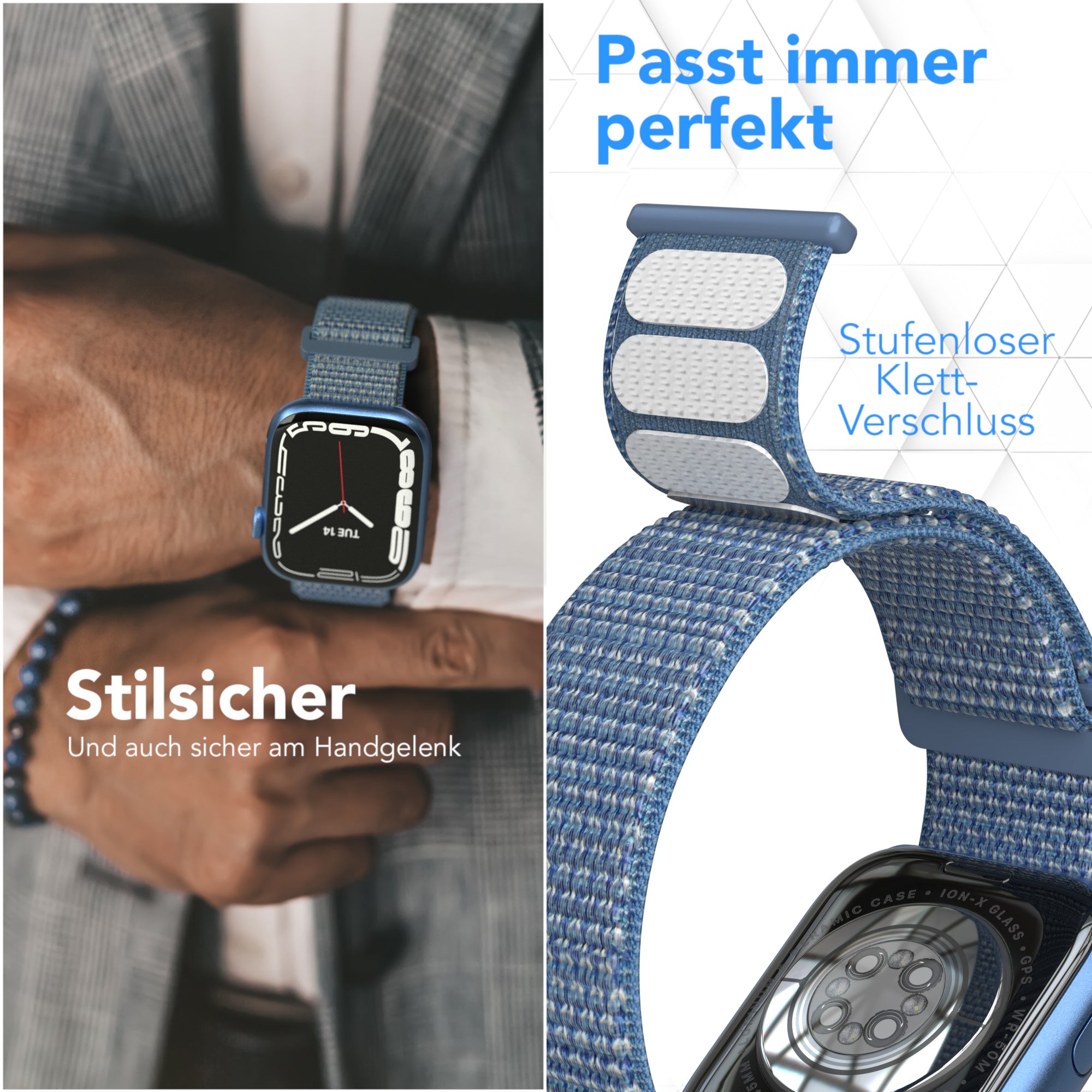 Apple Watch Nylon Armband mit Klettverschluss EAZY CASE Sport Loop 